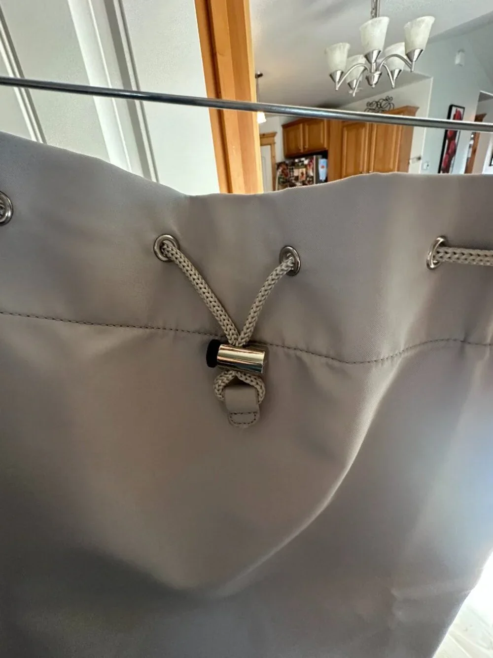 Prada Luna Rossa Gray Ditty Sailing Drawstring Backpack Sling Bag